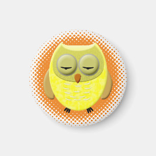 Baby Owl Cartoon Magnet