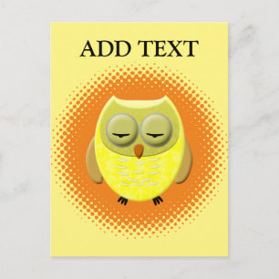 Baby Owl Cartoon Postkarte