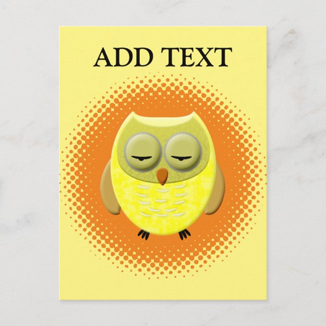 Baby Owl Cartoon Postkarte (Vorderseite)