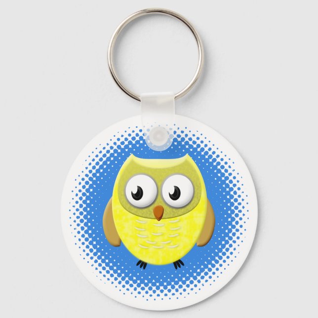 Baby Owl Cartoon Schlüsselanhänger (Vorderseite)