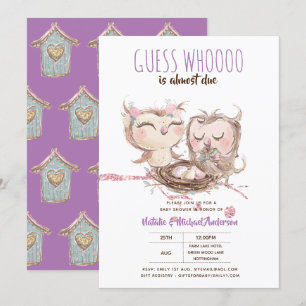 Baby OWL COUPLES Duschvorschuss, der fast schon fä Einladung