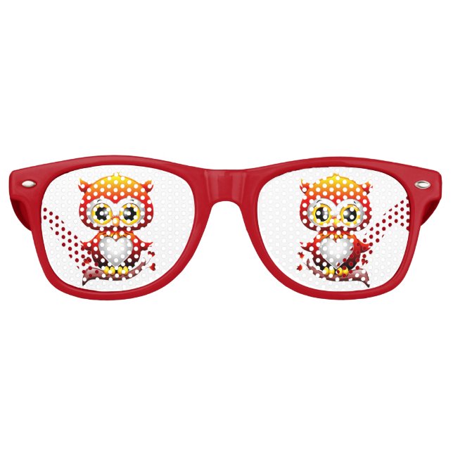 Baby Owl Liebe Cartoon Partybrille (Vorderseite)