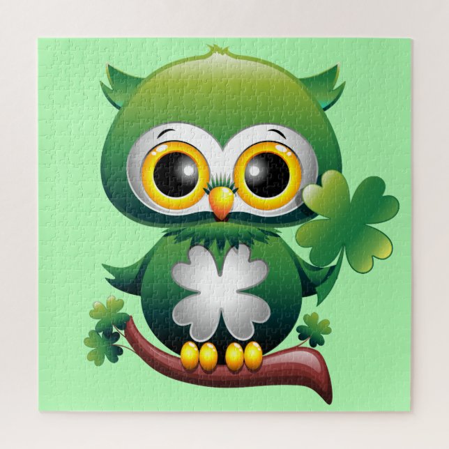 Baby Owl St Patrick Paddy Cartoon (Vertikal)