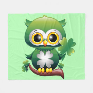 Baby Owl St Patrick Paddy Cartoon Fleecedecke