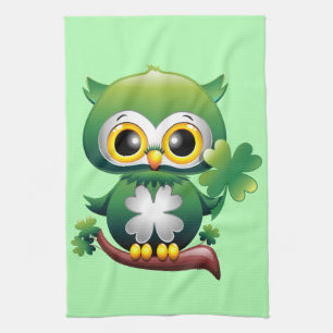 Baby Owl St Patrick Paddy Cartoon Geschirrtuch