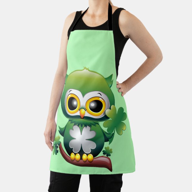 Baby Owl St Patrick Paddy Cartoon Schürze (InSitu)