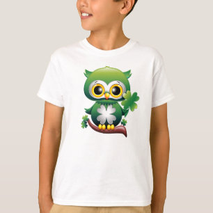 Baby Owl St Patrick Paddy Cartoon T - Shirt