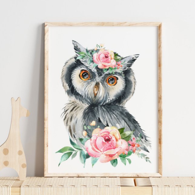 Baby Owl Woodland Animal Kinderzimmer | Niedliche  Poster (Von Creator hochgeladen)