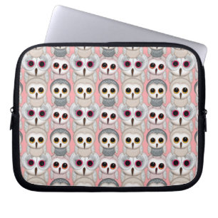 Baby Owls auf rosa Muster Laptopschutzhülle