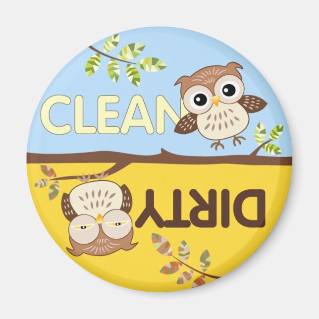 Baby Owls saubere Geschirrspülmaschine Magnet (Vorne)