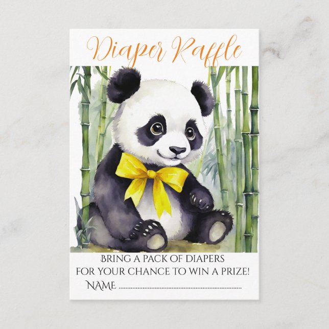 Baby Panda Baby Duschdusche Windelwanne Begleitkarte (Vorderseite)