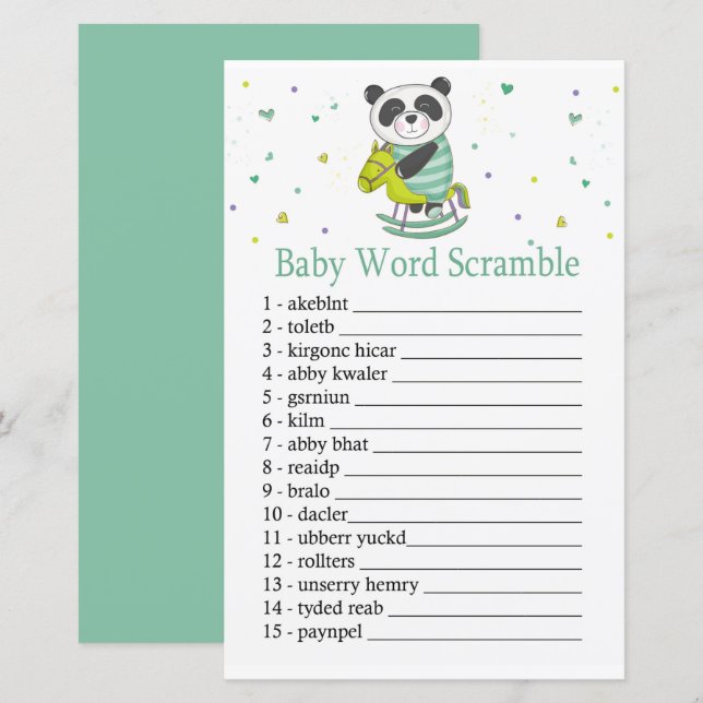 Baby Panda Baby Wortspiel (Vorne/Hinten)