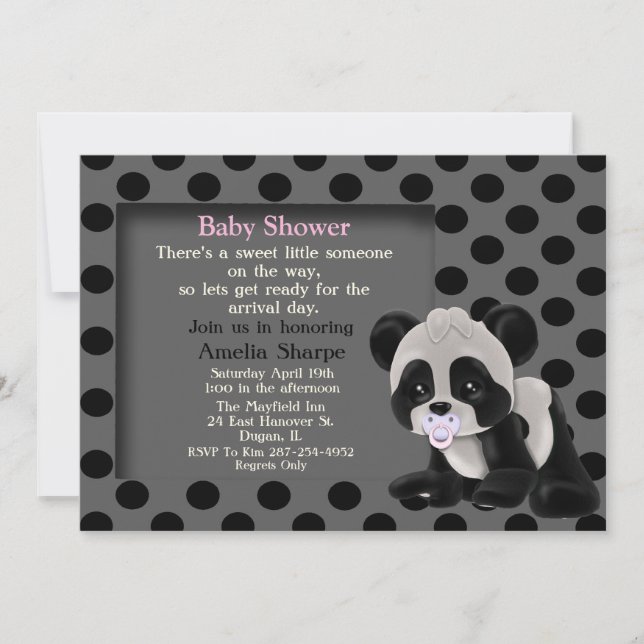 Baby-Panda-Bärn-Babyparty-Einladung Einladung (Vorderseite)