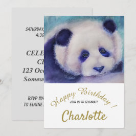 Baby Panda Bear 1. Geburtstag Einladung