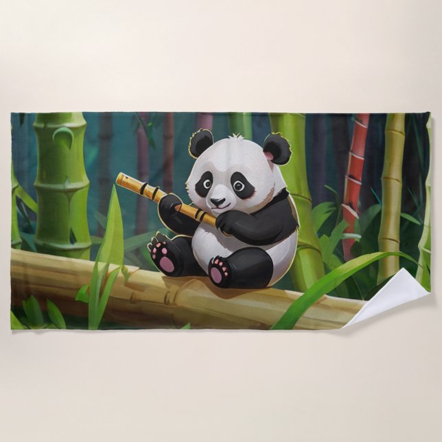 Baby Panda Bear Art für Kinder Strandtuch (Vorderseite)