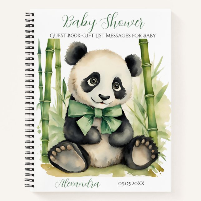 Baby Panda Bear Baby Shooting Guest Gift List Notizbuch (Vorderseite)