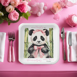 Baby Panda Bear Bear Bearly Wait Girls Baby Dusche Pappteller