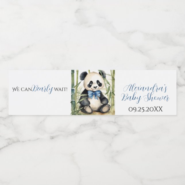 Baby Panda Bear Boy Baby Dusche (Einzelnes Label)