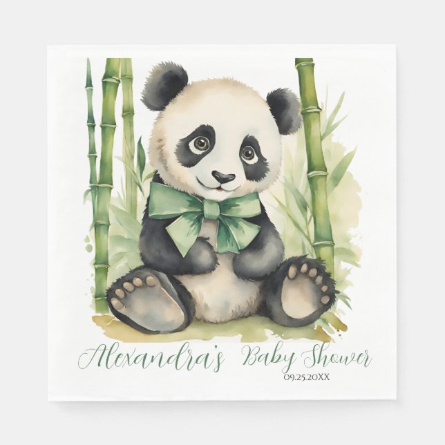 Baby Panda Bear Gender Neutral Baby Dusche Serviette (Vorderseite)