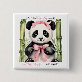 Baby Panda Bear Girls Babydusche Button