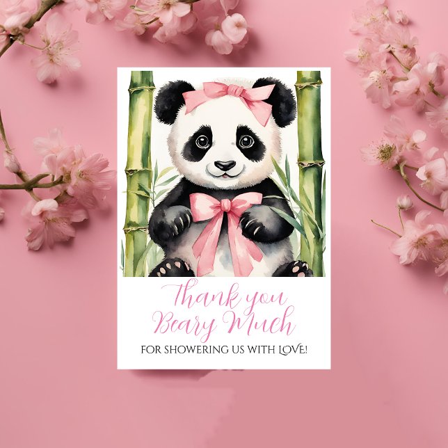 Baby Panda Bear Girls Babydusche Danke (Von Creator hochgeladen)