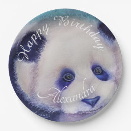Baby Panda Bear Happy Birthday Pappteller