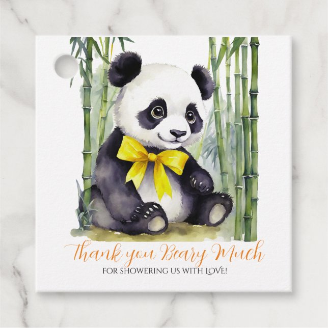 Baby Panda Bear Non Binary Baby Dusche Vielen Dank Geschenkanhänger (Vorderseite)