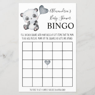 Baby Panda Bingo Baby Duschkarte Flyer