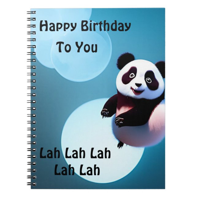 Baby Panda Bubbles, GeburtstagsNotebook Notizblock (Vorderseite)