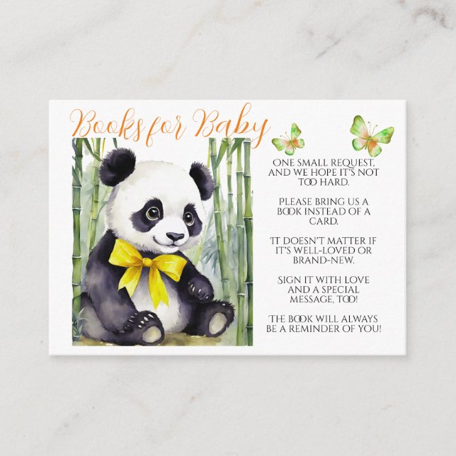Baby Panda Bücher für Baby Begleitkarte (Vorderseite)