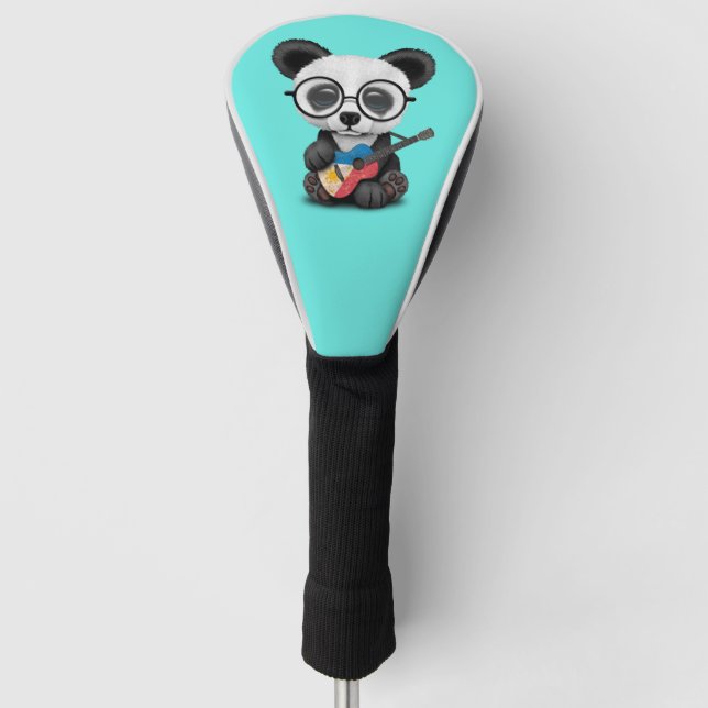 Baby-Panda, der philippinische Flaggen-Gitarre Golf Headcover (Vorderseite)
