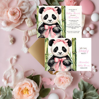 Baby Panda Girl Bearly Wait Baby Dusche Einladung