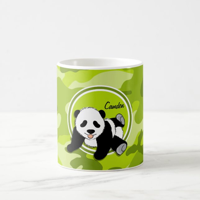 Baby-Panda; hellgrüne Camouflage, Tarnung Kaffeetasse (Mittel)