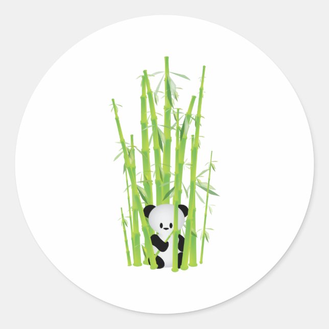 Baby Panda im Bamboo-Wald Runder Aufkleber (Vorderseite)