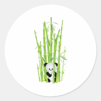 Baby Panda im Bamboo-Wald Runder Aufkleber