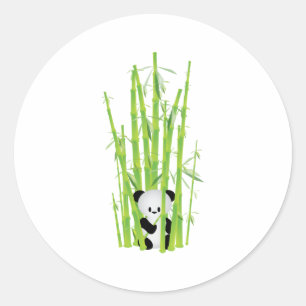Baby-Panda im Bambuswald Runder Aufkleber