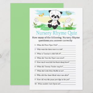 Baby Panda Kinderzimmer Rhyme Quiz Babyduschenspie