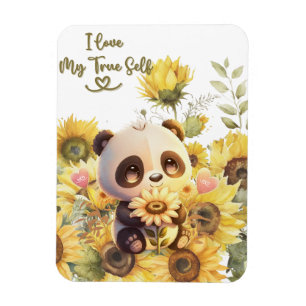 Baby Panda mit Sonnenblumen-Magnet für flexibles F Magnet