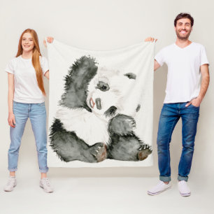 Baby-Panda niedlich u. Pelz Fleecedecke