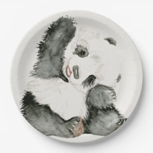 Baby-Panda   niedlich u. Pelz Pappteller