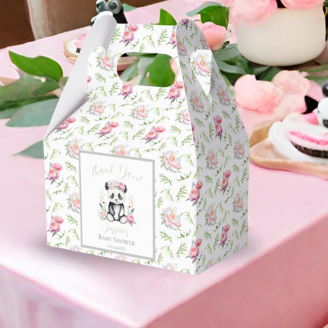 Baby Panda Peonies Jungle Baby Dusche Geschenkschachtel (Cherish moments with Baby Panda & Boho Peony Jungle Shower Favors!)
