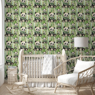 Baby-Panda-personalisierter-Bambus-Dschungel Tapete