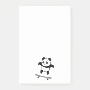 Baby-Panda-Skateboard Post-it Klebezettel