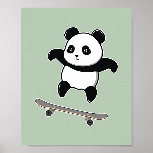 Baby Panda Skateboard Poster (Vorne)