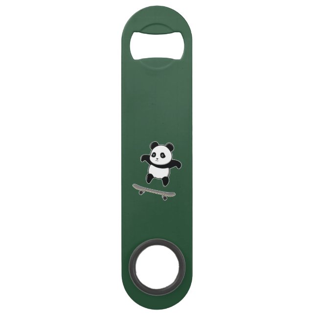 Baby Panda Skateboard Speed Flaschenöffner (Vorderseite)