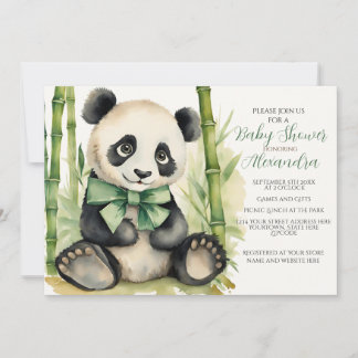 Baby Panda Unisex Bearly Wait Baby Dusche Einladung