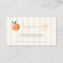 Baby-Party-Einladung zum Diaper-Raffle mit Orange-