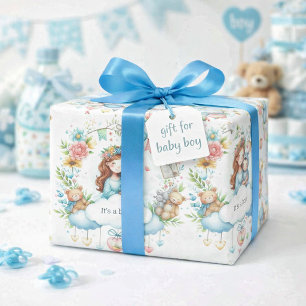 Baby-Party - Es ist ein Junge Blau-Verpackungspapi Geschenkpapier