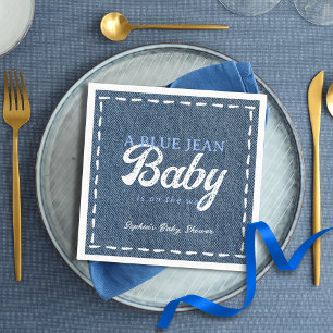 Baby-Party für Babyjungen in Navyblau Jeans Serviette