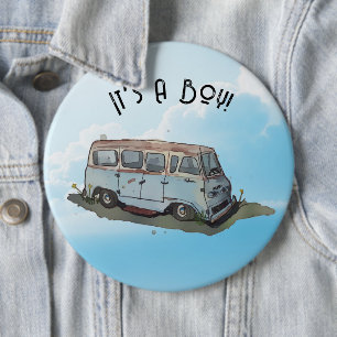 Baby-Party für einen Jungen, Lastwagen  Button